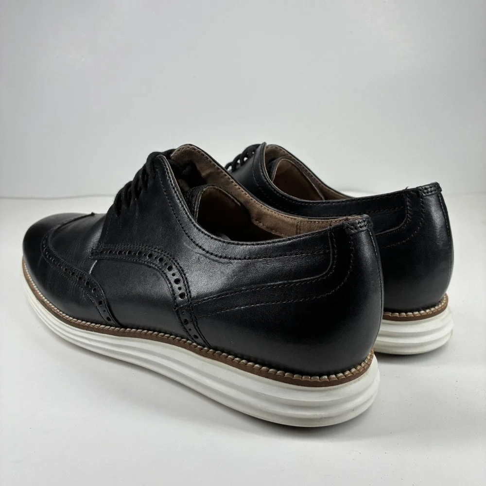 Cole Haan OriginalGrand Men's US 11M Black Leather Wingtip Oxford Shoes C26469
